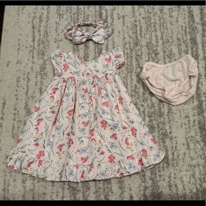 NWOT Janie & Jack Dress w/Matching Headband & Bloomers - 18-24 Mo